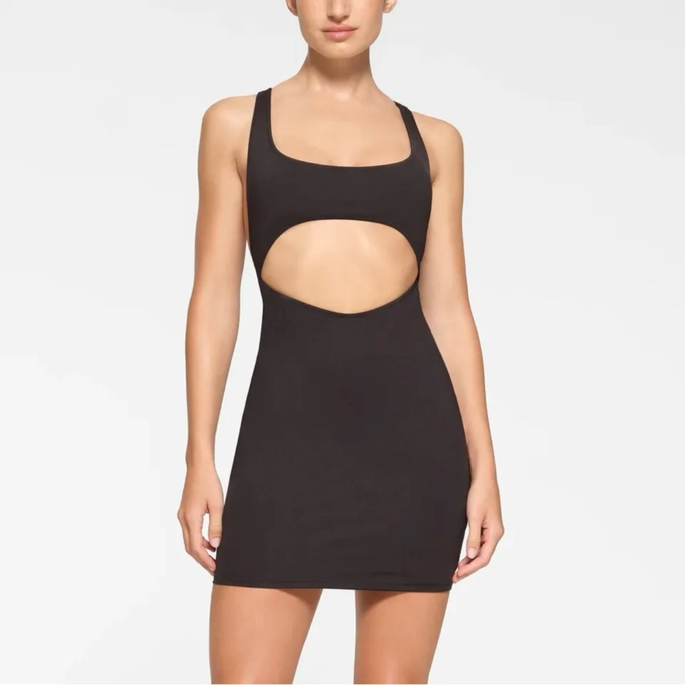 NWT SKIMS Cutout Tank Dress - Onyx / Black - Size M